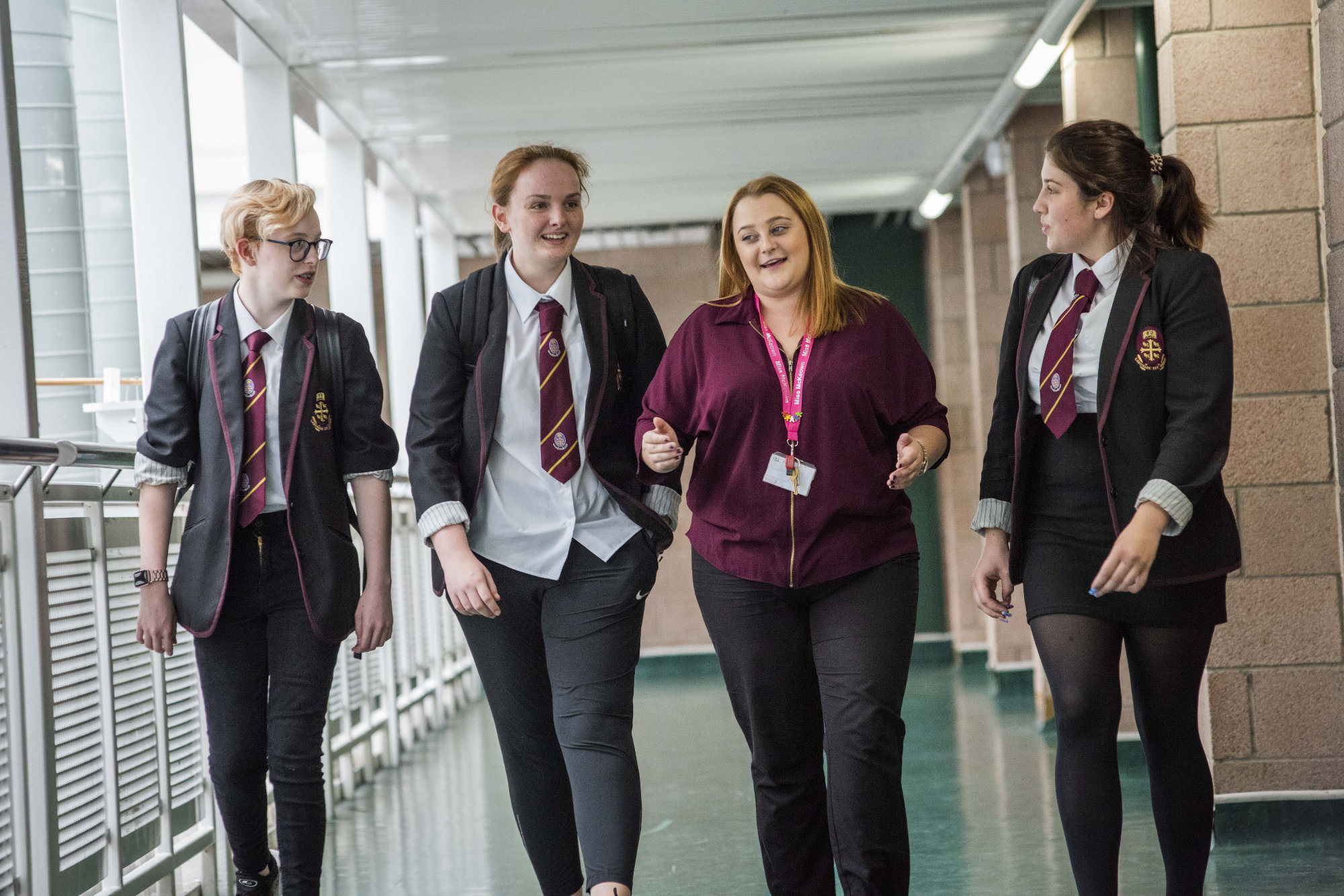 Walking in a corridor